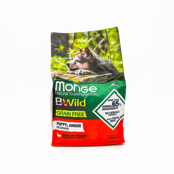 BWild Grain Free - Puppy & Junior – Duck with Potatoes by Monge