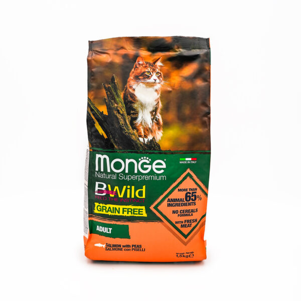 Monge BWild Grain Free Formula Adult Cat Salmon with Peas