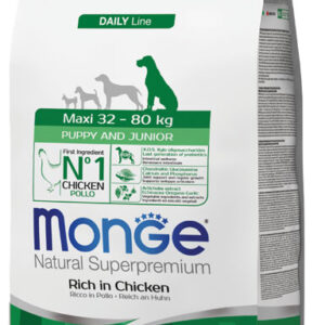 Maxi Puppy & Junior Rich in Chicken by Monge